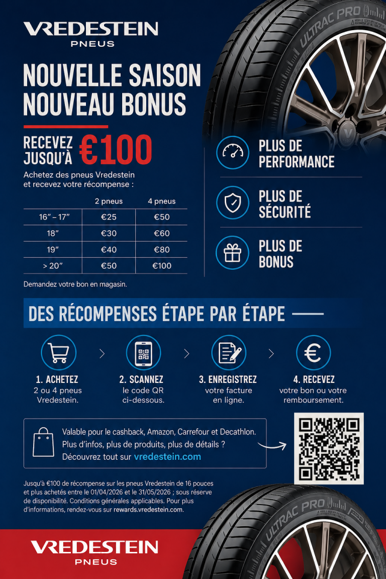 Lire la suite à propos de l’article Nouvelle saison, nouveau bonus sur les pneus Vredestein !